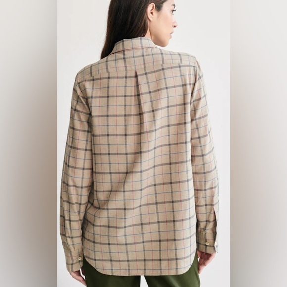 Jenni Kayne Lightweight Flannel Taupe Plaid Size XS - Picture 2 of 10